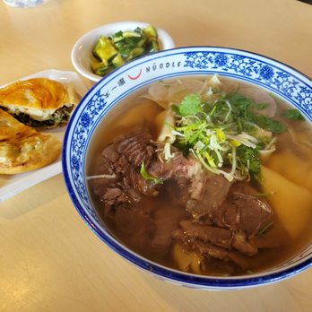 Nuodle - Extra wide noodle in original beef soup - Chinese Near Me - Bellevue, Washington