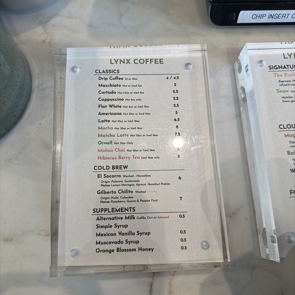 Lynx Coffee - Menu - Coffee & Tea Near Me - Sherman Oaks, California Lynx Coffee - Menu - Coffee & Tea Near Me - Sherman Oaks, California