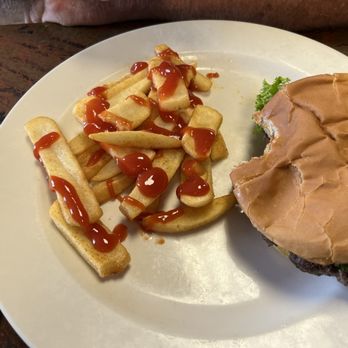 The River Grill - Half pound burger and fries - Comfort Food Near Me - Ohatchee, Alabama