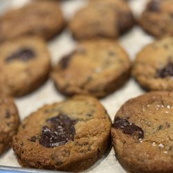 Chocolate chip cookies- warmed with crispy, buttery edges! Soooo yummy