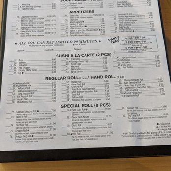 Sushi Soho - Full menu. For AYCE, you can order off the entire menu! - Sushi Bars Near Me - Bedford, Texas Sushi Soho - Full menu. For AYCE, you can order off the entire menu! - Sushi Bars Near Me - Bedford, Texas