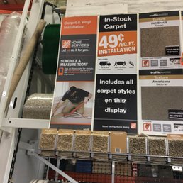 $0.49/sqft installation (not shown they charge double for carpet and pads). $0.49/sqft installation (not shown they charge double for carpet and pads).