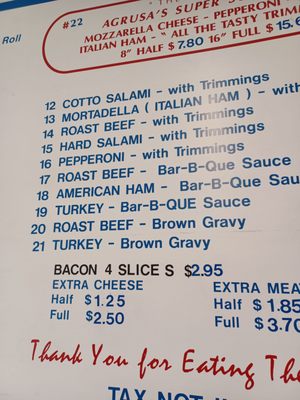 Menu photo 5 Agrusa's Super Sandwiches Escondido, CA Menu photo 5 Agrusa's Super Sandwiches Escondido, CA