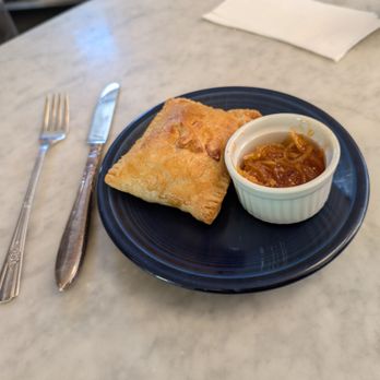 City Lights Eastside - Bobotie hand pie with chutney - Coffee & Tea Near Me - Charleston, South Carolina City Lights Eastside - Bobotie hand pie with chutney - Coffee & Tea Near Me - Charleston, South Carolina