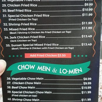 Caribbean Sunset - a menu for chinese dishes - Caribbean Near Me - Mississauga, Ontario Caribbean Sunset - a menu for chinese dishes - Caribbean Near Me - Mississauga, Ontario