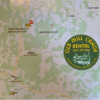 Old Mill Canoe Rental - Map of the river - Rafting/Kayaking Near Me - Fredericksburg, Indiana Old Mill Canoe Rental - Map of the river - Rafting/Kayaking Near Me - Fredericksburg, Indiana