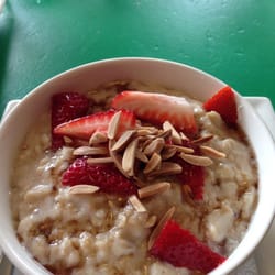 Cafe Moby - Generous servings of super filling porridge, with bananas, strawberry and almonds. The almonds were an extra special touch.