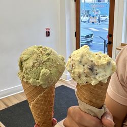 Weckerly's Ice Cream - Strawberry Matcha Cheesecake and Cookie Dough PB Cup
