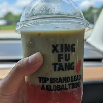 Xing Fu Tang - Matcha milk with strawberry boba - Bubble Tea Near Me - Duluth, Georgia Xing Fu Tang - Matcha milk with strawberry boba - Bubble Tea Near Me - Duluth, Georgia