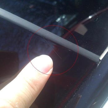 Excel Car Stereo & Tint - Excel's poor tinting job - razor/knife cut/scratch on passenger side window. - Car Stereo Installation Near Me - Torrance, California Excel Car Stereo & Tint - Excel's poor tinting job - razor/knife cut/scratch on passenger side window. - Car Stereo Installation Near Me - Torrance, California