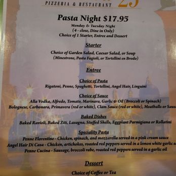 Cucina 25 - Pasta Night Menu - Italian Near Me - Riverhead, New York Cucina 25 - Pasta Night Menu - Italian Near Me - Riverhead, New York