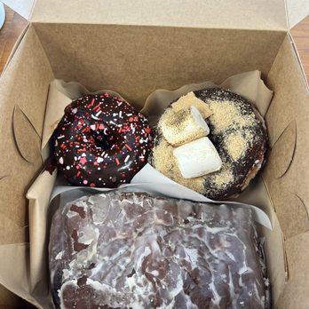 Tepuy Doughnuts - Apple bear claw and Chocolate Glazed with Rainbow Sprinkles - Donuts Near Me - Raleigh, North Carolina