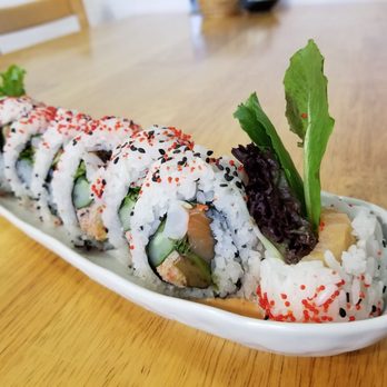 Tadashi - Tadashi Roll...crab meat, avocado, salmon, shrimp, radish sprouts, sesame seeds, organic greens, cucumber, and red tobiko - Japanese Near Me - Aiea, Hawaii Tadashi - Tadashi Roll...crab meat, avocado, salmon, shrimp, radish sprouts, sesame seeds, organic greens, cucumber, and red tobiko - Japanese Near Me - Aiea, Hawaii