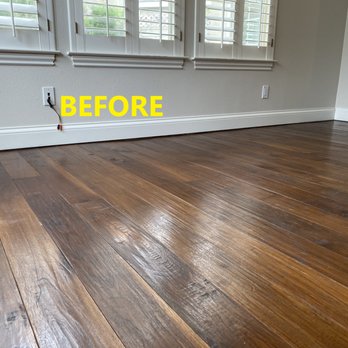 Better Surfaces & Services - BEFORE-close up of scratched floor. - Flooring Near Me - Van Nuys, California
