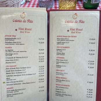 Osteria da Rita - Menu - Sicilian Near Me - Taormina, Maine Osteria da Rita - Menu - Sicilian Near Me - Taormina, Maine