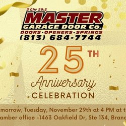 Master Garage Door - Master Garage Door Co. Celebrates 25 Years serving their local community!