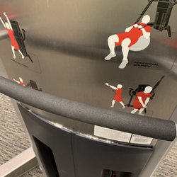 LA Fitness - Sweat stains and splatter. Been there for months.