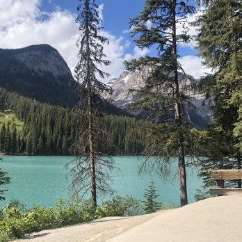 Emerald Lake - View from walk around grounds - Hiking Near Me - Field, British Columbia Emerald Lake - View from walk around grounds - Hiking Near Me - Field, British Columbia