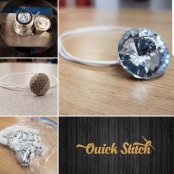 Quick Stitch Handforth - Custom made push back fabric buttons available in any material 

Crystal Diamond Cut sewing upholstery buttons also available - Sewing & Alterations Near Me - Wilmslow, CHE