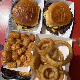 Tater tots, onion rings, smash burgers Tater tots, onion rings, smash burgers