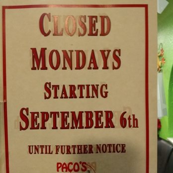 Paco's Of Mt. Clemens - Closed on Mondays for now. - Mexican Near Me - Mount Clemens, Michigan