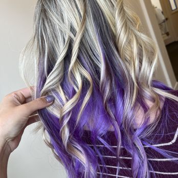 Sacred Strands Salon - Partial highlight and vivid accent - Hair Stylists Near Me - Costa Mesa, California Sacred Strands Salon - Partial highlight and vivid accent - Hair Stylists Near Me - Costa Mesa, California