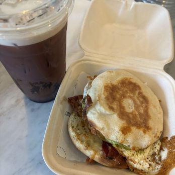 The Nitro Bar- Providence - Cole's sandwich and black raspberry chip latte - Coffee & Tea Near Me - Providence, Rhode Island