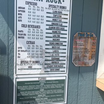 Java Rock Espresso - Menu (they offer more than this though) - Coffee & Tea Near Me - Madras, Oregon