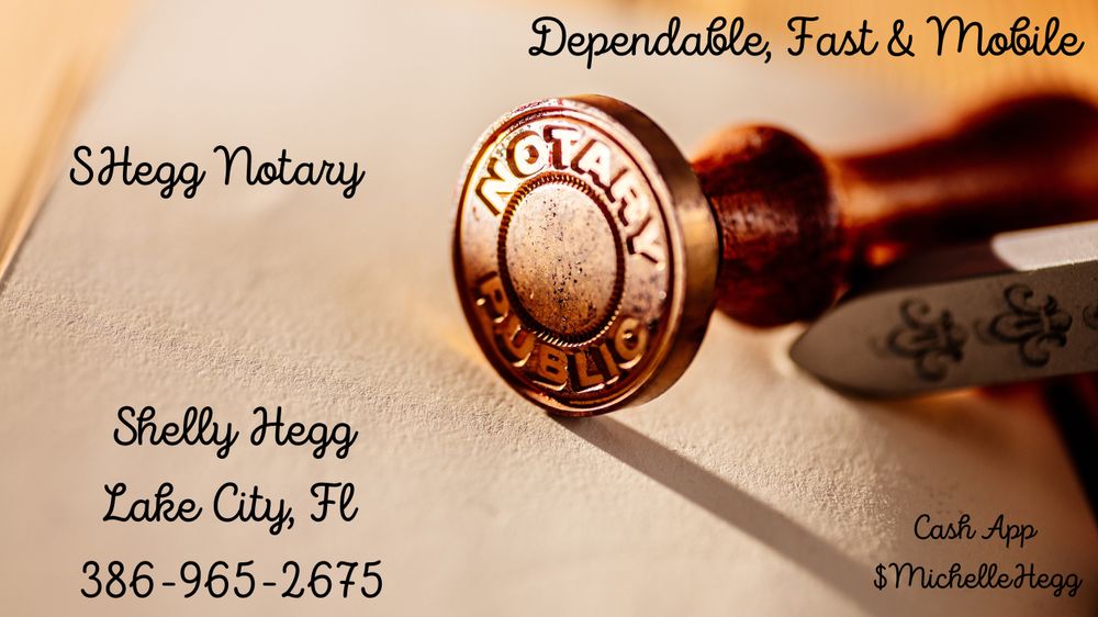 SHEGG NOTARY Updated April 2024 Request a Quote Lake City