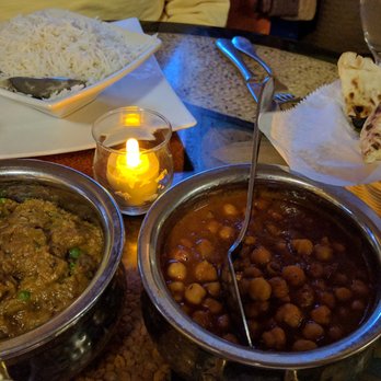 Singh's Cafe - Baingan Bharta (left) and Chana Masala (right) - Indian Near Me - Wellesley, Massachusetts Singh's Cafe - Baingan Bharta (left) and Chana Masala (right) - Indian Near Me - Wellesley, Massachusetts