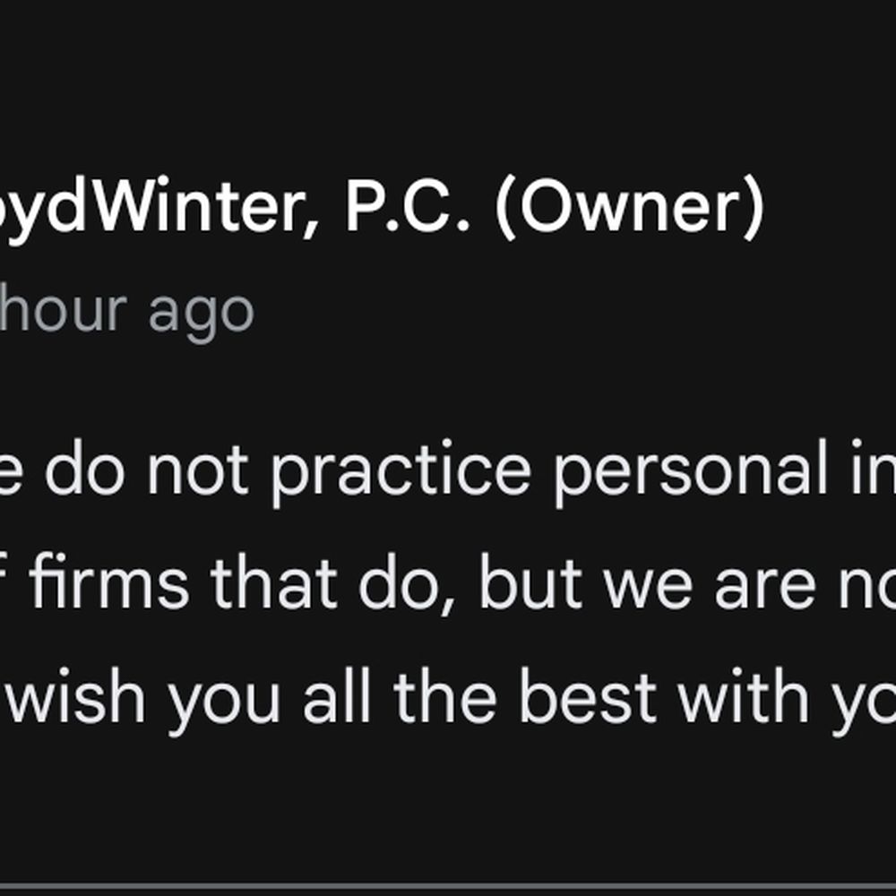 LloydWinter, PC - The law firms response after I called them out on their poor customer service. My review later got flagged and removed by the company - Real Estate Law Near Me - Fresno, California LloydWinter, PC - The law firms response after I called them out on their poor customer service. My review later got flagged and removed by the company - Real Estate Law Near Me - Fresno, California