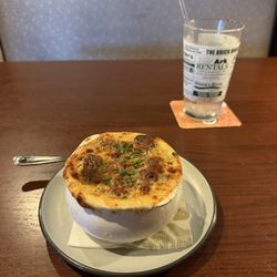 The Brick House Grill - French onion soup, very good.