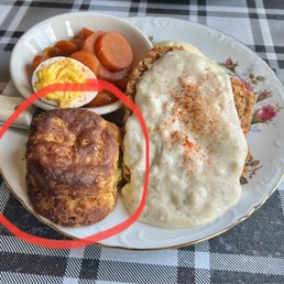 Why would you send out a BURNT BISCUIT like this? Everything else was good, but this small detail.