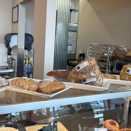 Large scones and pastry display