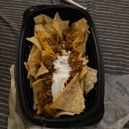 Nacho bellgrande no beans no tomatoes extra beef
