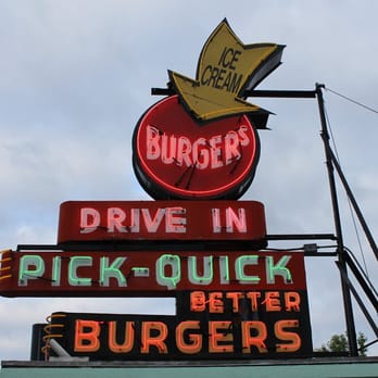 Pick-Quick Drive In - Iconic sign - Burgers Near Me - Fife, Washington Pick-Quick Drive In - Iconic sign - Burgers Near Me - Fife, Washington