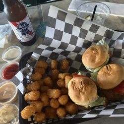JP’s Bar and Grill - Po' boy sliders with tots