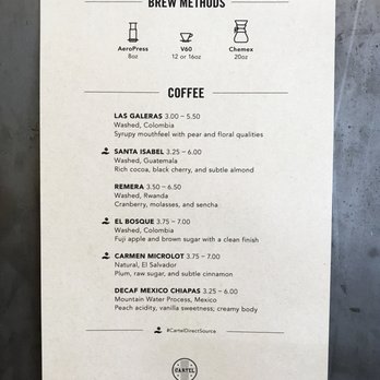 Cartel Roasting - coffee menu - Coffee & Tea Near Me - Phoenix, Arizona Cartel Roasting - coffee menu - Coffee & Tea Near Me - Phoenix, Arizona
