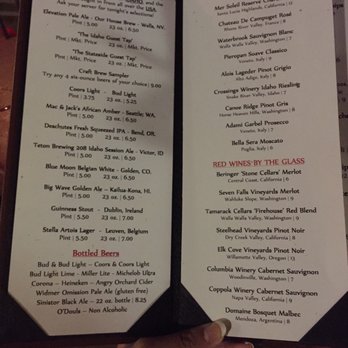 Elevation 486 - Drink menu part 1 - Bars Near Me - Twin Falls, Idaho