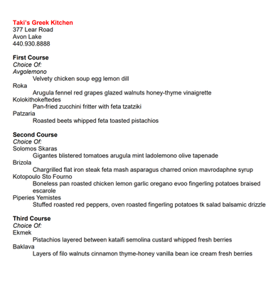 Menu photo 5 Taki's Greek Kitchen Avon Lake, OH Menu photo 5 Taki's Greek Kitchen Avon Lake, OH