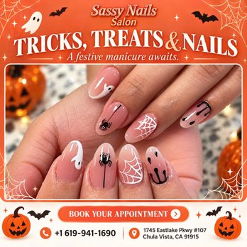 Sassy Nails Salon - Spooky season! % ! Get your nails ready & Book now! #HalloweenNails #Spooky - Nail Salons Near Me - Chula Vista, California Sassy Nails Salon - Spooky season! % ! Get your nails ready & Book now! #HalloweenNails #Spooky - Nail Salons Near Me - Chula Vista, California