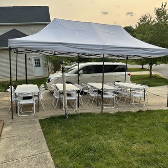 Lady T Services - 4 of 6 ft tables setup with 8 chairs per table - Party Equipment Rentals Near Me - Upper Marlboro, Maryland Lady T Services - 4 of 6 ft tables setup with 8 chairs per table - Party Equipment Rentals Near Me - Upper Marlboro, Maryland
