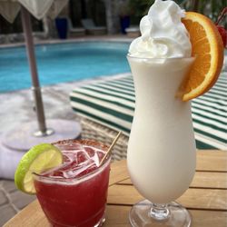 Inn Pool Café - Prickly pear margarita & piña colada pool-side.