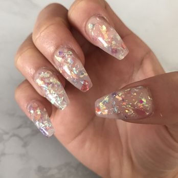 Fantastic Nail & Spa - Encapsulated glitter flakes coffin nails by Luis!!! - Nail Salons Near Me - Twentynine Palms, California Fantastic Nail & Spa - Encapsulated glitter flakes coffin nails by Luis!!! - Nail Salons Near Me - Twentynine Palms, California