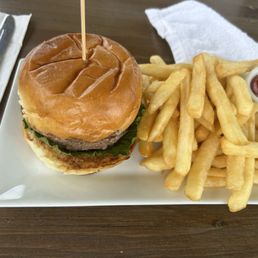 Burger and fries Burger and fries