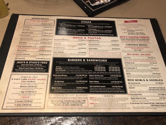 Menu photo 7 Jack's Mississauga, ON