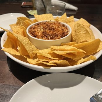 The General Public - SPINACH ARTICHOKE DIP Parmesan crust and Homemade chips - New American Near Me - Houston, Texas The General Public - SPINACH ARTICHOKE DIP Parmesan crust and Homemade chips - New American Near Me - Houston, Texas