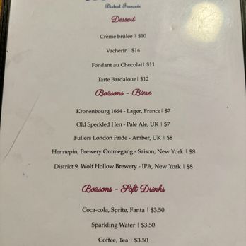 Le Quai Bistro - Dessert and drink menu - French Near Me - Waterford, New York Le Quai Bistro - Dessert and drink menu - French Near Me - Waterford, New York