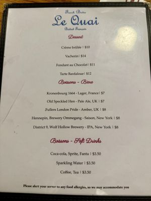Menu photo 5 Le Quai Bistro Waterford, NY Menu photo 5 Le Quai Bistro Waterford, NY