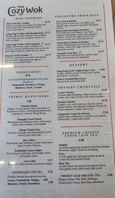 Menu photo 1 The Cozy Wok Vancouver, BC Menu photo 1 The Cozy Wok Vancouver, BC